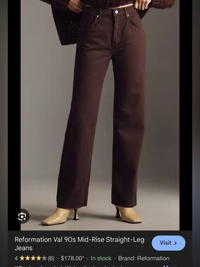 Reformation Deep Plum High-Rise Wide-Leg Jeans